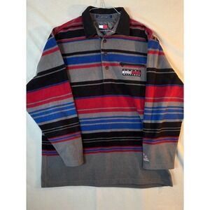 VTG 90s Tommy Hilfiger Outdoors Expedition Fleece Jacket Mens LG Synchilla Snap